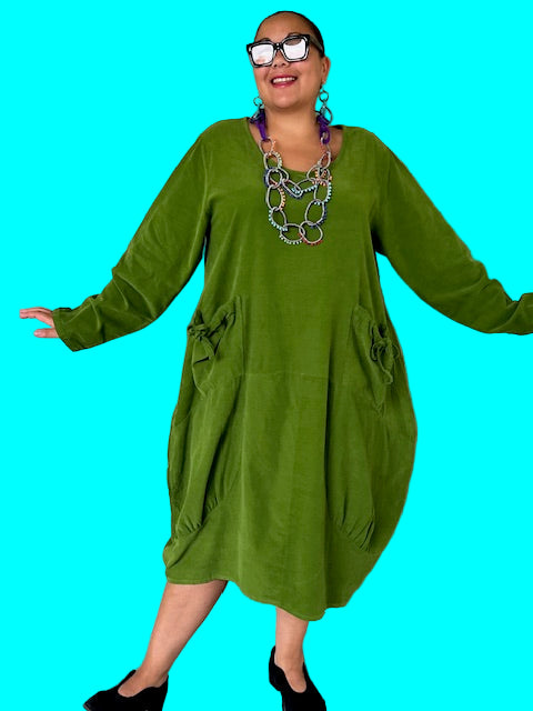 Transparente Big Pocket Dress (Kiwi)