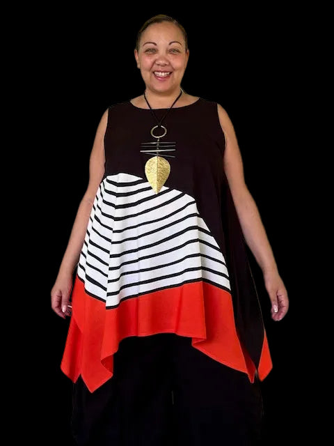 DTH waves sleeveless waterfall top