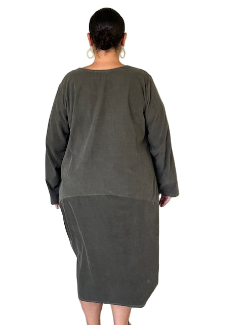 Transparente Big Pocket Dress (Olive)