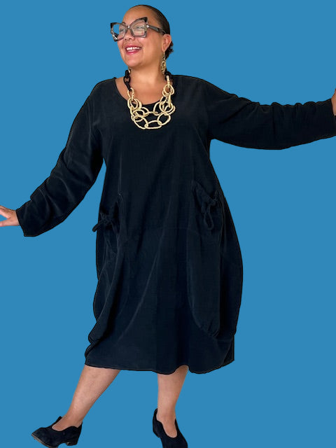 Transparente Big Pocket Dress (Black)