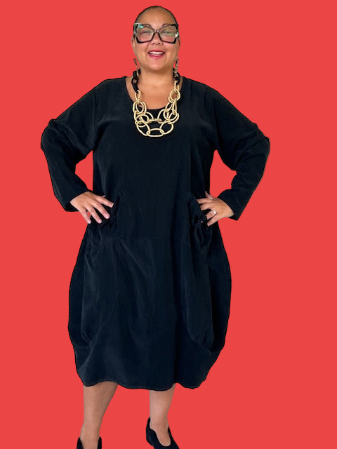 Transparente Big Pocket Dress (Black)