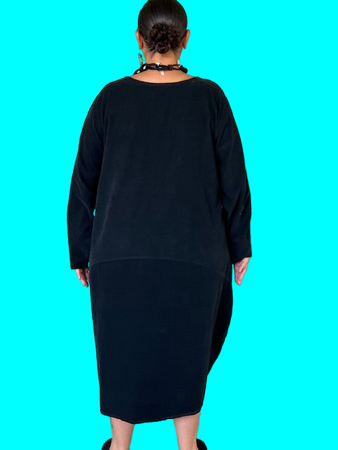 Transparente Big Pocket Dress (Black)