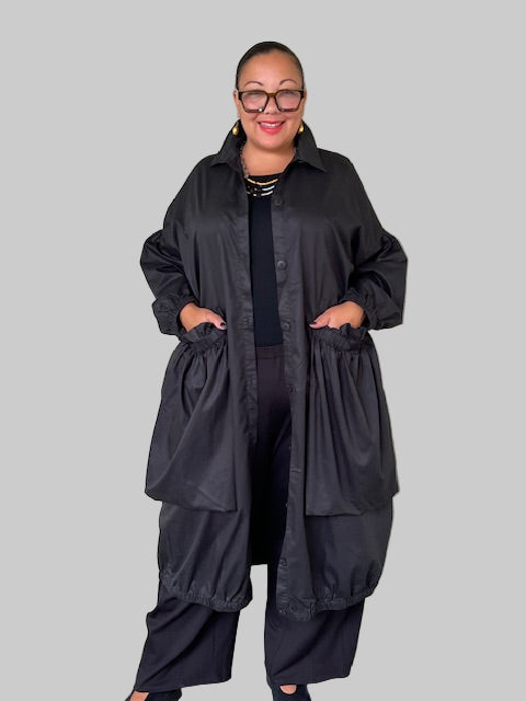 Cheyenne Gathered Jacket/Dress (Black)