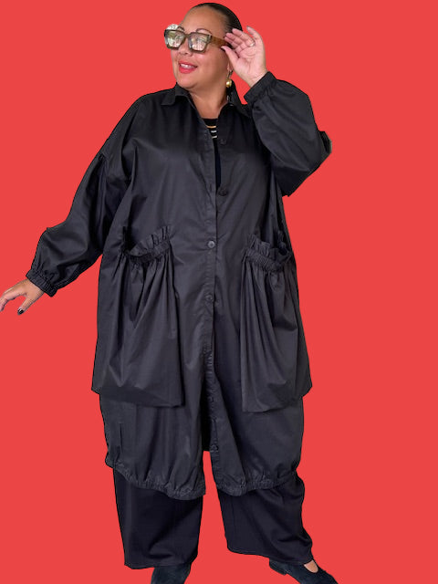 Cheyenne Gathered Jacket/Dress (Black)