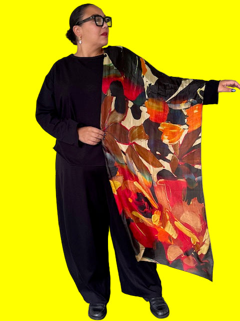Willamina 100% Silk Scarf (Blue, Red, Green)