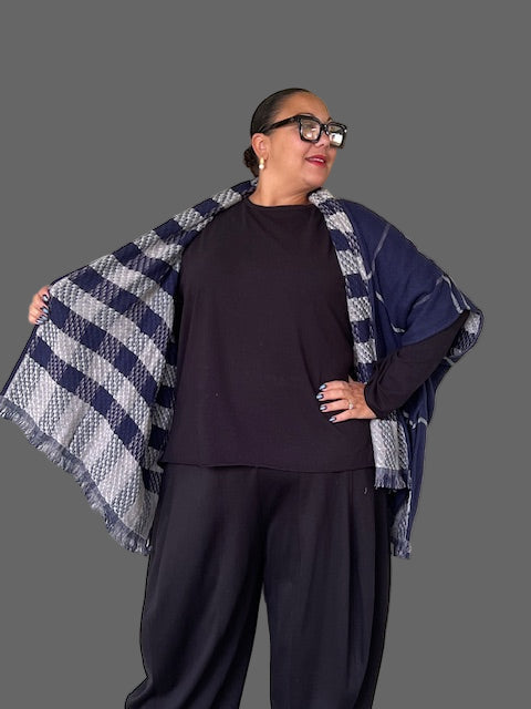 Riya Reversible Plaid Kimono Jacket