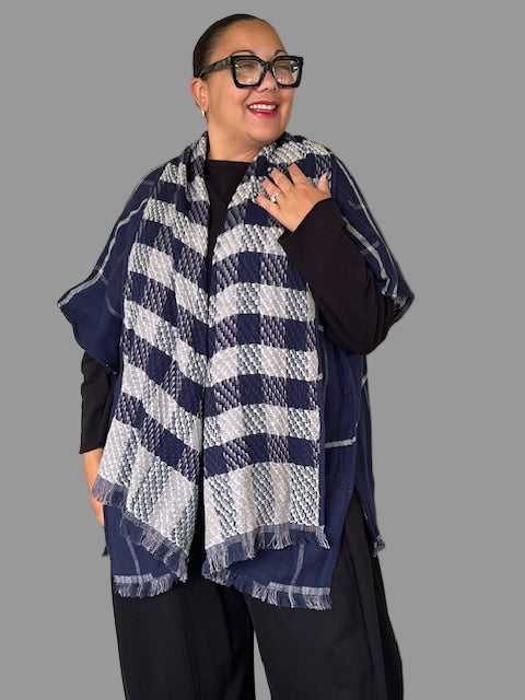 Riya Reversible Plaid Kimono Jacket