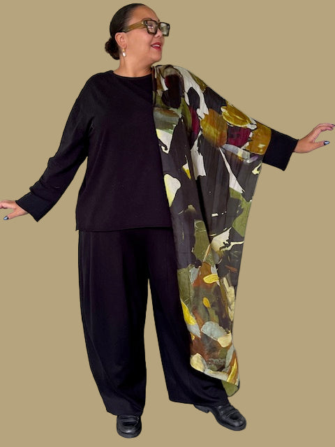 Willamina 100% Silk Scarf (Blue, Red, Green)