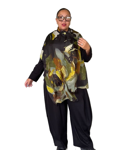 Willamina 100% Silk Scarf (Blue, Red, Green)