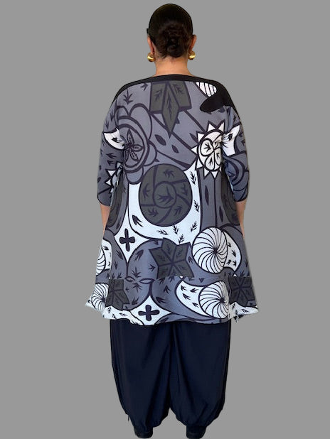 Vanite Couture Pleated Black and White Dress