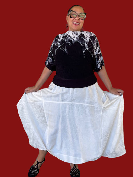 DTH Architect Skirt in 100% Silk Crush