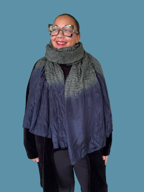 100% Silk Shibori hand dyed