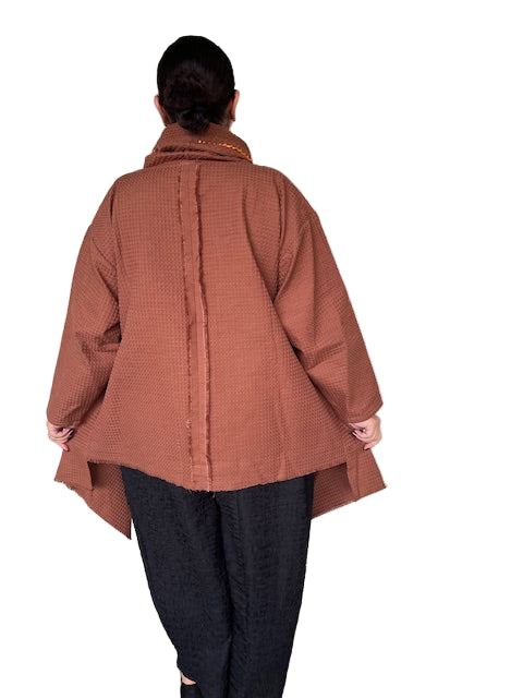 DTH 100% Cotton Cowl Neck/Front Seam Top