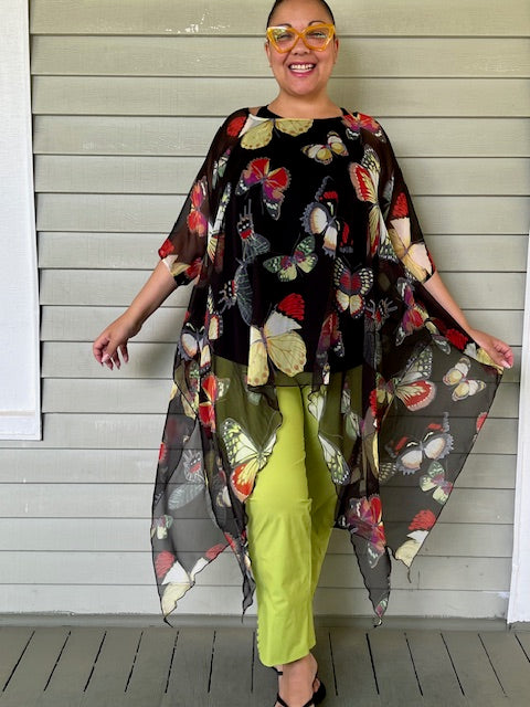 DTH Hi Lo Black Silk Butterfly Overlay