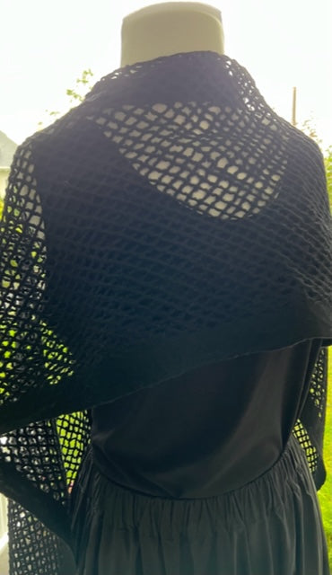 Black Felted Net Scarf