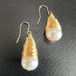 Gold Wire Wrapped Earrings with Pearl