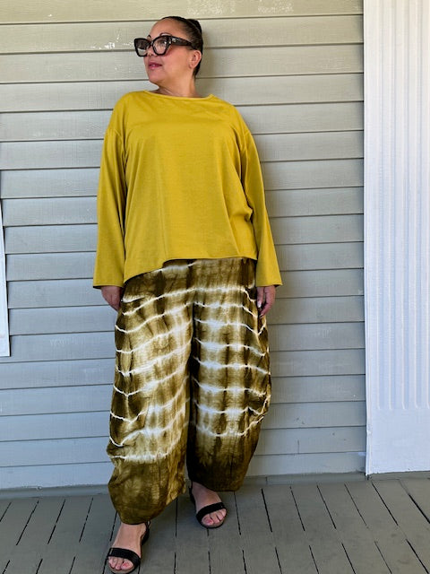 Eleven Stitch Double Pocket Pant in Travel Fabric (Olive Dyed)