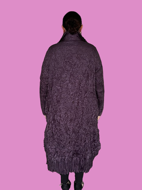 Ray Harris High Collar Combination Coat (Eggplant or Gray)