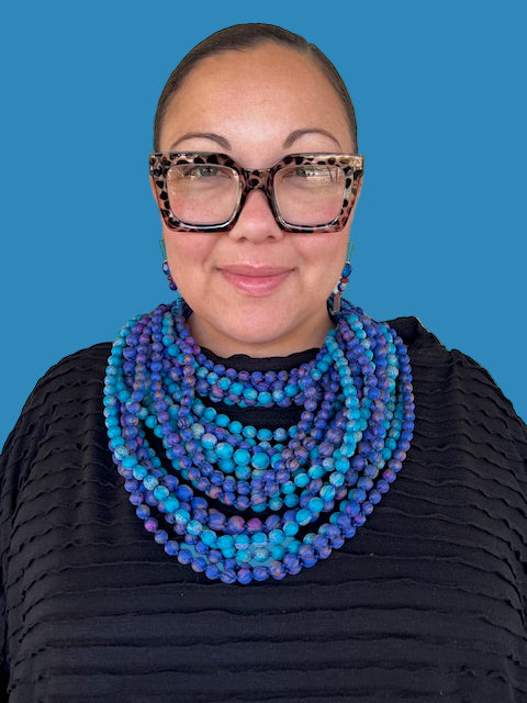 Silk Sari Necklace (Blue/Purple)