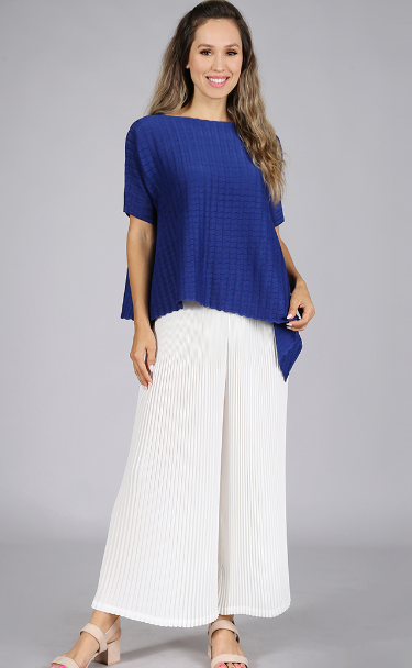 Vanite Couture Pleated Palazzo Pants (White)