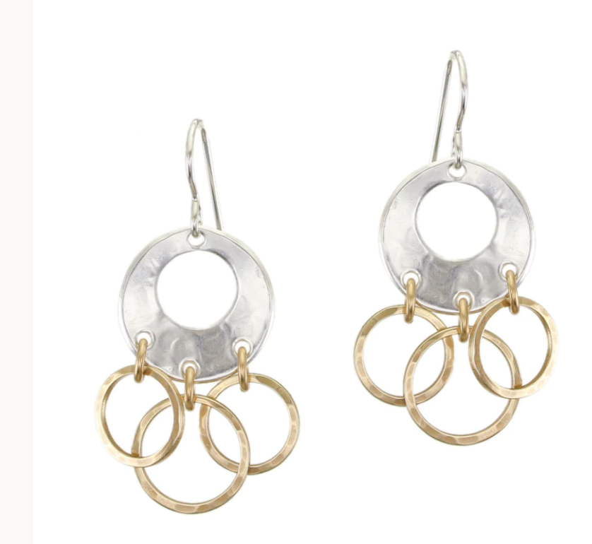 Small Cutout Disc with Rings (Brass and Silver)