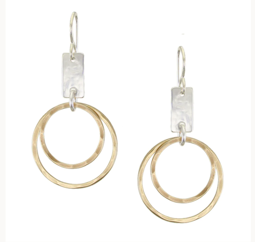 Medium Rectangle with Hammered Rings