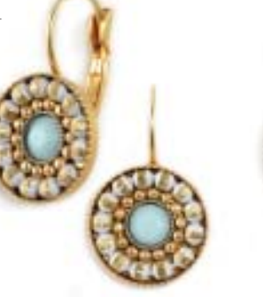 Swarovski Crystal Lever Back Round Mosaic (Opal)