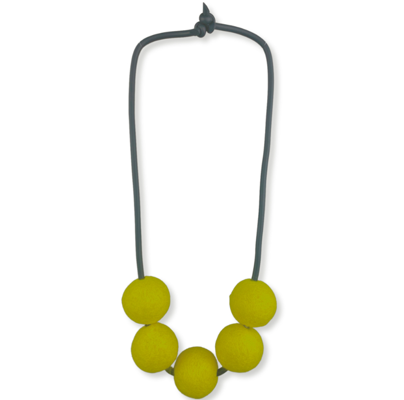 Short Felt Necklace (Yellow, Blue, or Purple)