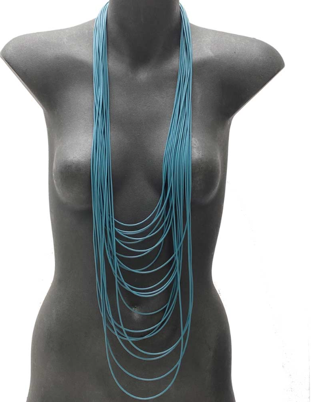 Light Spaghetti Necklace (Teal, Red, or Black)