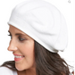 Classic 100% Cotton Rolled Edge Beret (Black or White)