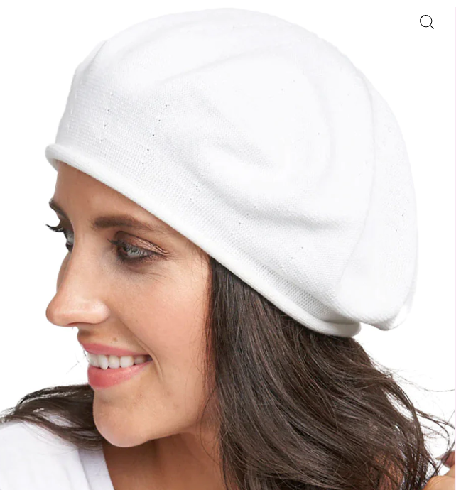 Classic 100% Cotton Rolled Edge Beret (Black or White)