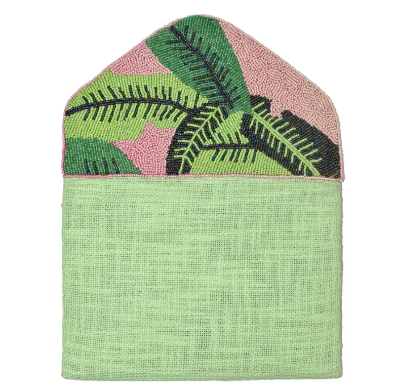 Coco Beaded Clutch (Beige/White/Black or Pink/Green)