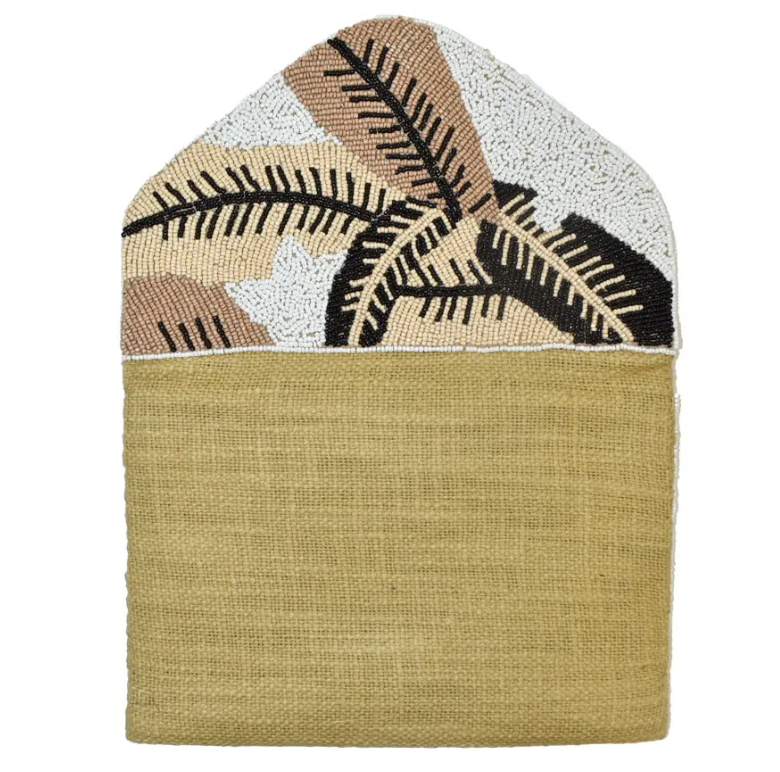 Coco Beaded Clutch (Beige/White/Black or Pink/Green)