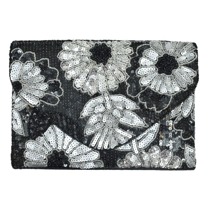 Hyacinth Sequin Clutch