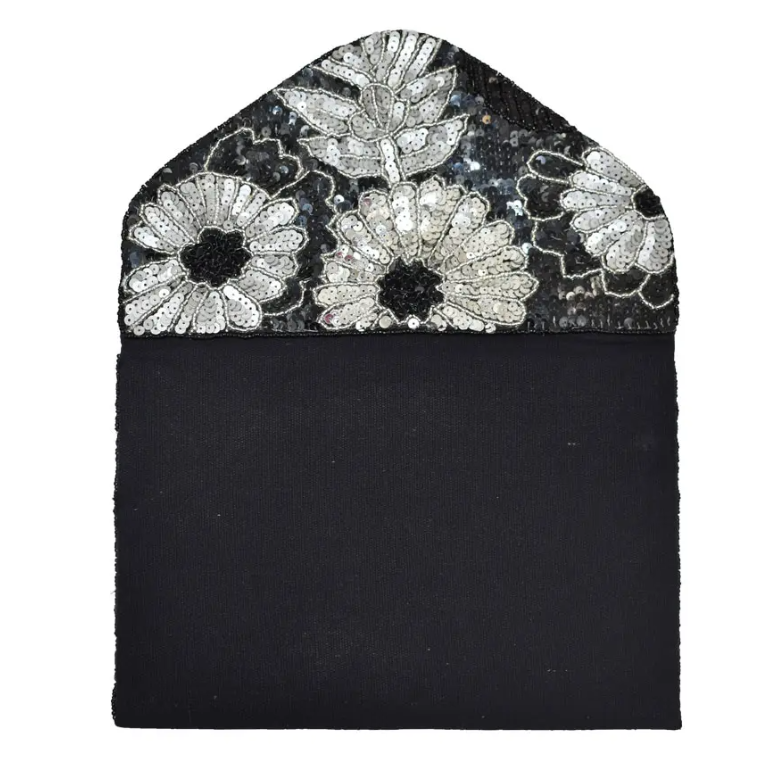 Hyacinth Sequin Clutch (Black & White or Green)