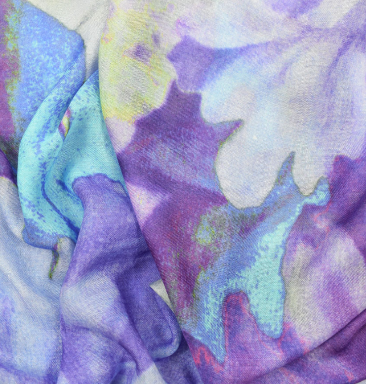 Kippling Modal Digital Print Poncho (Blue/Green or Purple)