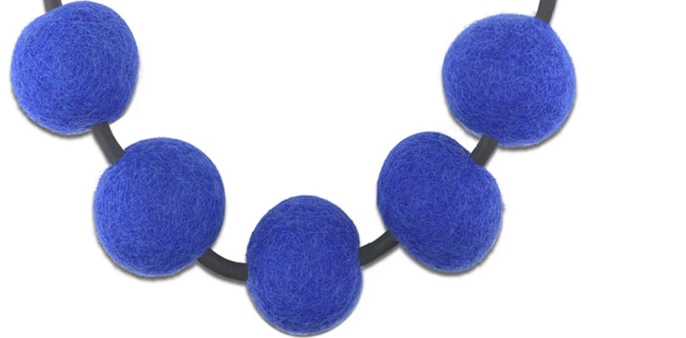 Short Felt Necklace (Yellow, Blue, or Purple)