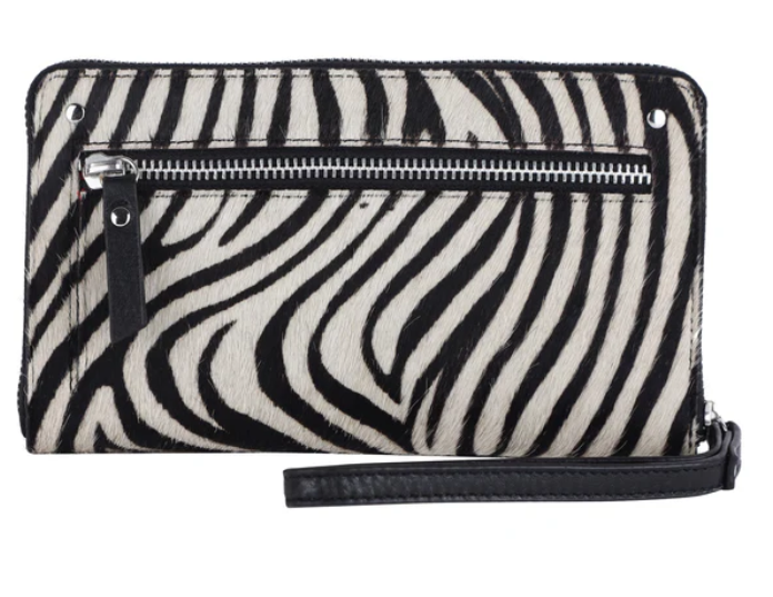Leather Wristlet (Zebra)