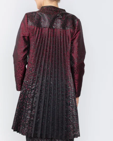 Black And Wine Brocade Jacket
