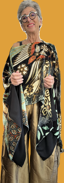 DTH Reversible Velvet Poncho