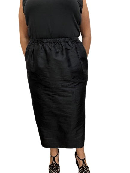 Dupioni Silk Pencil Skirts (Black or White)