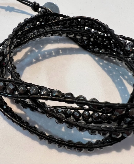 Black malachite Wrap Bracelets