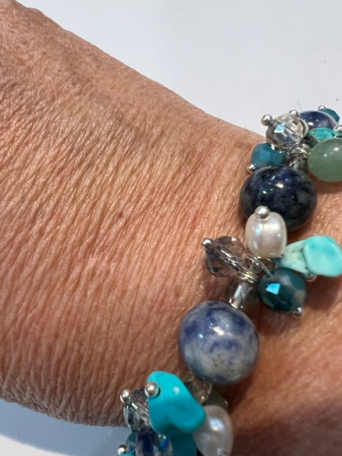 Clustered Stretch Bracelet with Gems