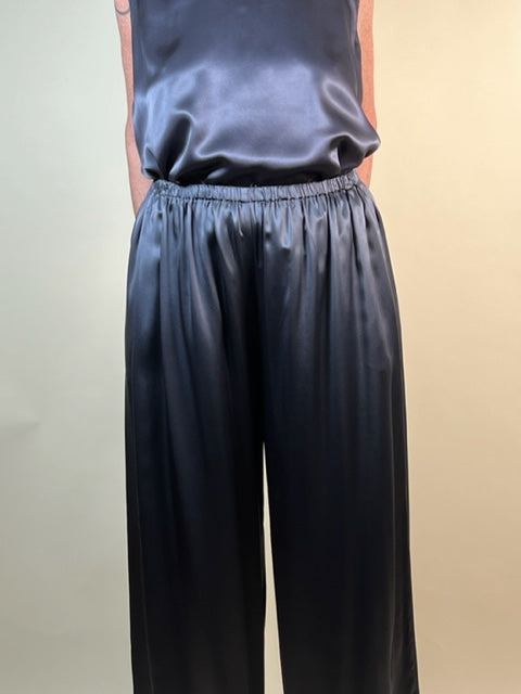 Silk Charmeuse Palazzo Pants (Black, Gold, or Steel Gray)