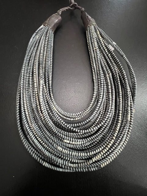 Recycled Flip Flops - Multistrand Necklace (Yellow, Coral, Gray)