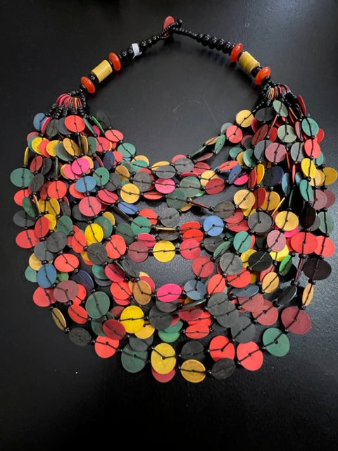 Recycled Plastic Discs with Beads - Multicolored