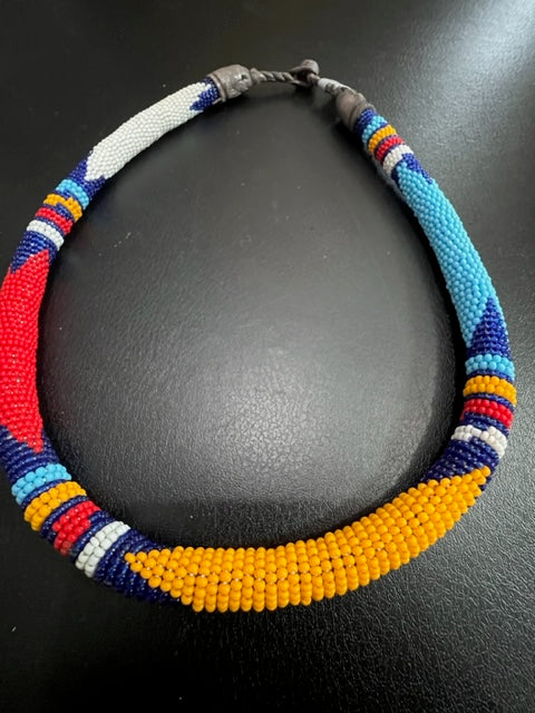 Multicolored Seed Bead Necklaces from Mali (5 Patterns)