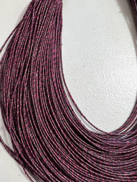 Brightly Colored Multistrand Leather Necklace (Mustard, Purple, or Maroon/Black)