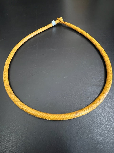 Mali Long Mustard Leather Necklace