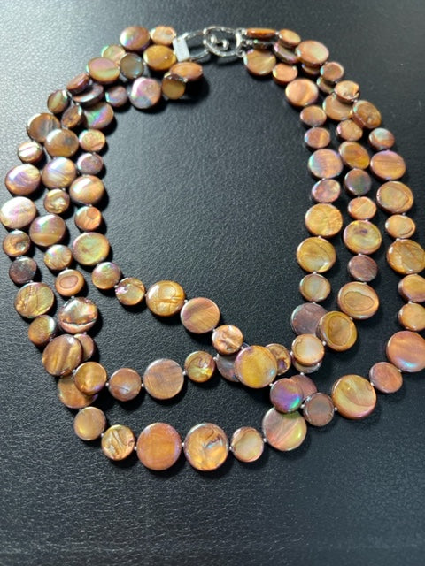 3-Strand Mother of Pearl Necklace (5 Colors)